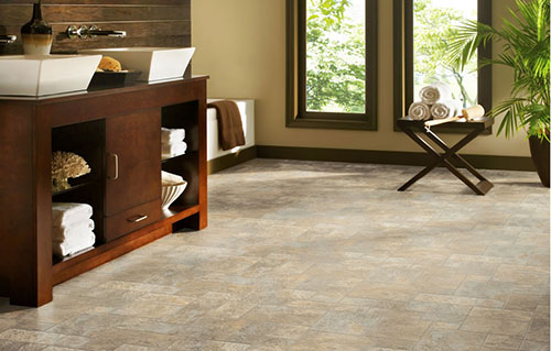 Bathroom with Stone Vinyl Flooring