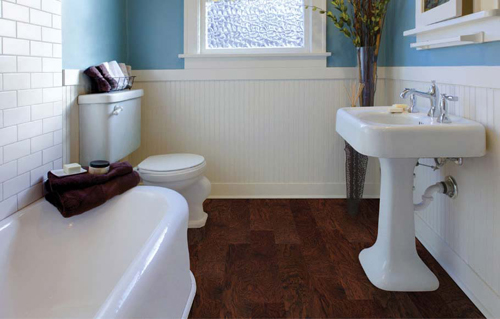 Bathroom with Wood Vinyl Flooring